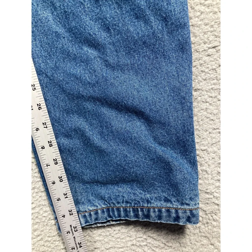 Cabellas Casuals Jeans Womens 14 Tall Blue Flannel Lined‎ Outdoors Nature Stains